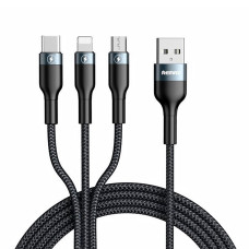 Кабель Remax RC-070th 3-в-1 (1.2 м · 2.4A) (Black)