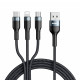 Кабель Remax RC-070th 3-в-1 (1.2 м · 2.4A) (Black)