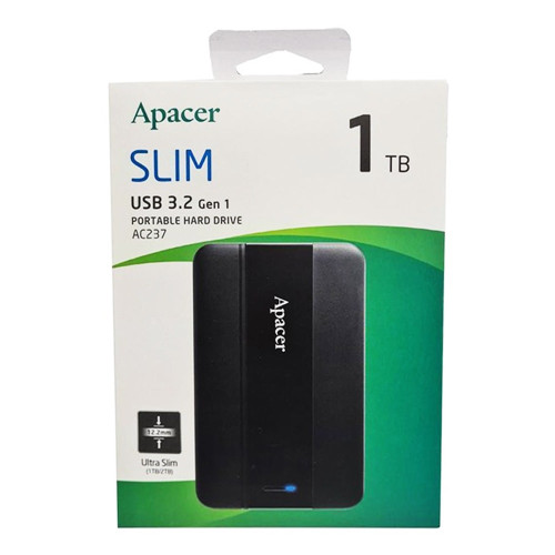 Внешний жесткий диск Apacer AC237 1TB 2.5 USB 3.2 Gen 1 (Black)