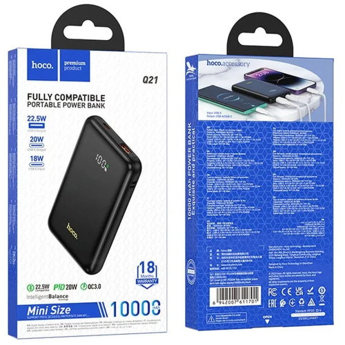 Повербанк Hoco Q21 22.5W PD 20W (10000 mAh) (Black)
