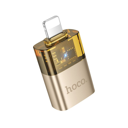 Переходник Hoco UA36 Lightning – USB-A (Gold)