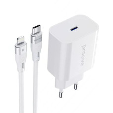 Сетевое зарядное устройство Proove Rapid USB-C (20W · 3A) с кабелем Type-C – Lightning (White)