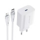 Сетевое зарядное устройство Proove Rapid USB-C (20W · 3A) с кабелем Type-C – Lightning (White)