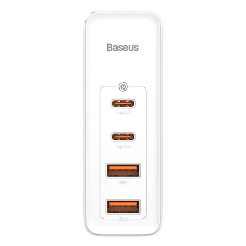 Сетевое зарядное устройство Baseus GaN5 Pro USB-A+2xUSB-C (140W · 5A) с кабелем Type-C – Type-C (CCGP100202) (White)