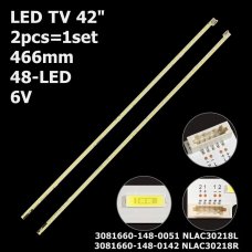 Бокова підсвітка для телевізора Sony 42″ NLAC30218L (2 планки по 466 мм, 48 LED 7x2 мм, 6 В)