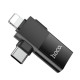 Переходник Hoco UA17 Lightning and Type-C to USB 2.0 black