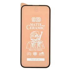 Защитная пленка Ceramic Matte для Apple iPhone 15 (Full Glue) (Black)