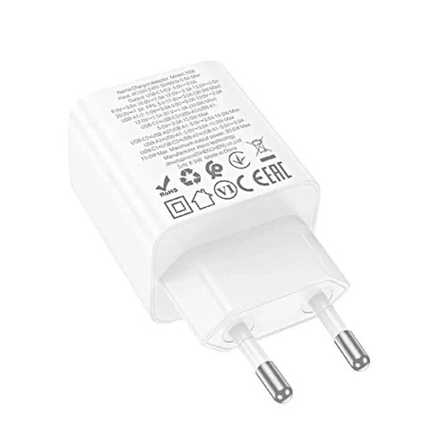 Сетевое зарядное устройство Hoco N56 2xUSBA+2xUSB-C (30W · 3A) (White)