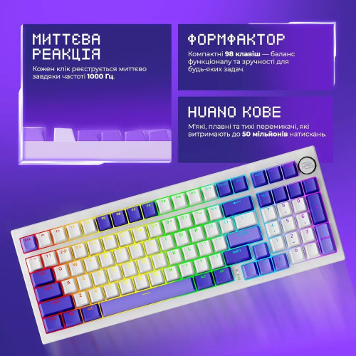 Клавіатура бездротова Proove Gaming Slicker Special Edition (Ukraine Layout) (Black/Purple)