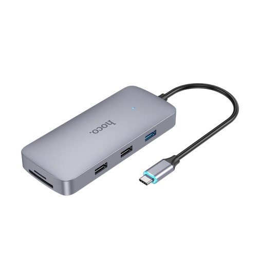 USB-хаб Hoco HB33 10в1 Type-C (0.13 м) (Gray)