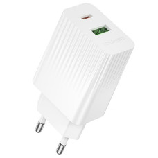 Сетевое зарядное устройство Borofone BAS76A USB-A+USB-C (30W · 3A) (White)