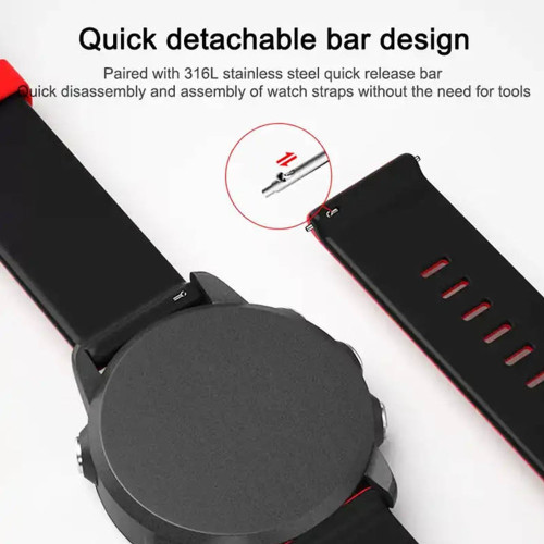 Ремінець універсальний 20 мм Ribby для Amazfit, Samsung, Huawei (Red)