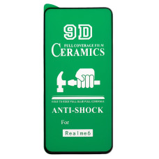 Защитная пленка Ceramic для Realme 6s (Full Glue) (Black)