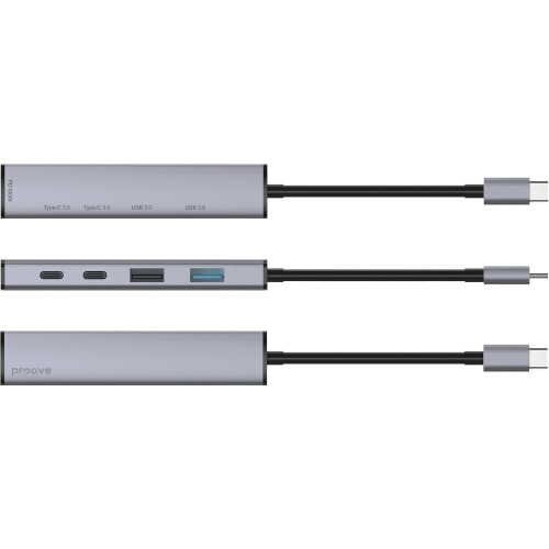 USB-хаб Proove Arc Link 5в1 (2xUSB 3.0 · 3xType-C) (Silver)