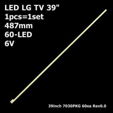 Боковая подсветка для телевизора LG 39″ Innotek 7030PKG (1 планка 487 мм, 60 LED 7x3 мм, 6 В)