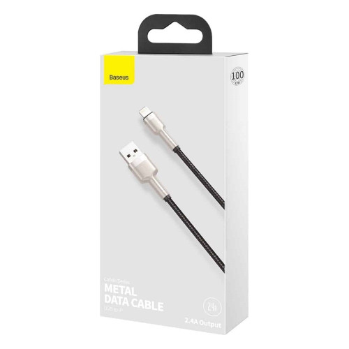 Кабель Baseus Cafule Metal USB-A – Lightning (2 м · 20W · 2.4A) (CALJK-B01) (Black)