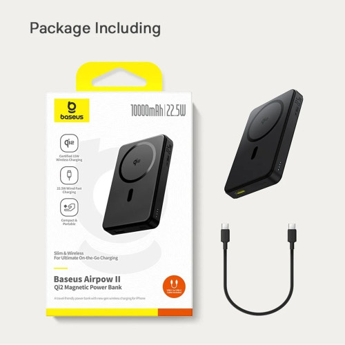 Повербанк Baseus Airpow Qi2 Magnetic PD22.5W (10000 mAh) (Black)