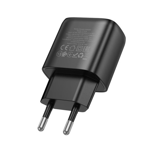Сетевое зарядное устройство Hoco C141A 2xUSB-A (10.5W · 2.1A) (Black)