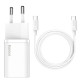 Сетевое зарядное устройство Baseus Super SI USB-C (25W · 3A) с кабелем Type-C – Type-C (TZCCSUP-L02) (White)