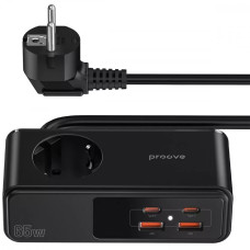 Мережевий фільтр Proove Homester Pro на 1 розетку (65W · 2xUSB-A+2xUSB-C · 1.5 м) (Black)