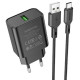 Сетевое зарядное устройство Borofone BA72A USB-A (18W · 3A) с кабелем USB-A – Type-C (Black)