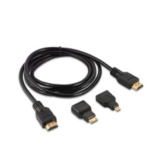 Кабель HDMI з перехідниками mini-HDMI, micro-HDMI (1.5 м) (Black)