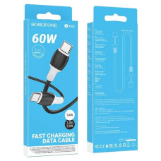 Кабель Borofone BX84 Type-C – Type-C (1 м · 60W · 3A) (Black)