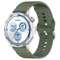 Ремінець універсальний 20 мм Silicone Wavy для Amazfit, Samsung, Huawei (Dark Olive)