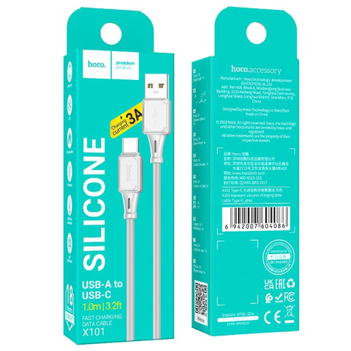 Кабель Hoco X101 USB-A – Type-C (1 м · 15W · 3A) (Gray)