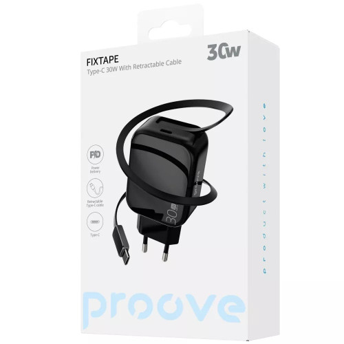 Мережевий зарядний пристрій Proove Fixtape USB-C (30W · 3A) (Black)
