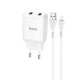 Сетевое зарядное устройство Hoco N7 2xUSB-A (10.5W · 2.1A) с кабелем USB-A – Lightning (White)