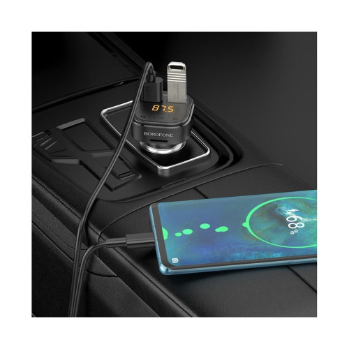 FM-модулятор Borofone BC43 2xUSB-A (18W · 3A) (Black)