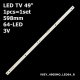 Боковая подсветка для телевизора Samsung 49″ V6EY (1 планка 595 мм, 64 LED 6,5x2 мм, 3 В)