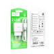Сетевое зарядное устройство Hoco C141A 2xUSB-A (10.5W · 2.1A) с кабелем USB-A – Type-C (White)