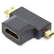 Перехідник HDMI гніздо – mini-HDMI/micro-HDMI штекер (Black)
