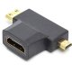 Перехідник HDMI гніздо – mini-HDMI/micro-HDMI штекер (Black)