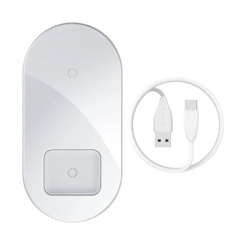Беспроводное зарядное устройство Baseus Simple 2в1 (18W) (White)