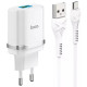 Сетевое зарядное устройство Hoco C12Q USB-A (18W · 3A) с кабелем USB-A – Micro-USB (White)