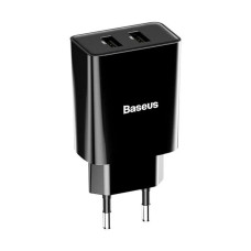Мережевий зарядний пристрій Baseus Speed Mini Dual U 2xUSB-A (10.5W · 2.1A) (CCFS-R01) (Black)