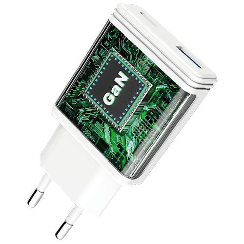 Сетевое зарядное устройство Proove Slender USB-A+USB-C (65W) (White)