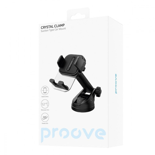 Автодержатель Proove Crystal Clamp Suction Type Car Mount (Black)