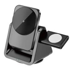 Бездротовий зарядний пристрій WIWU Wi-W018 3в1 (15W) (Gray)