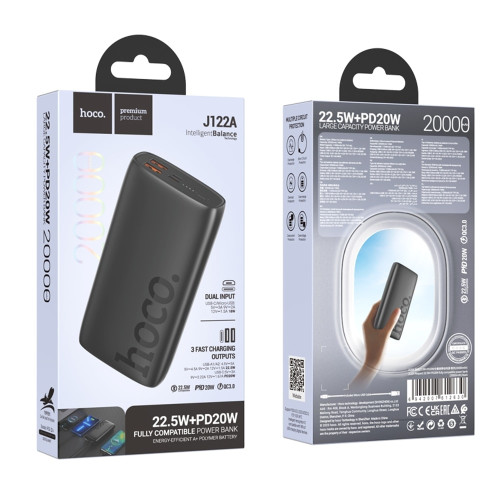 Повербанк Hoco J122A Respect PD20W+22.5W (20000 mAh) (Black)