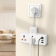 Мережевий фільтр Hoco AC12A на 2 розетки (30W · 3A · 3xUSB-A+USB-C) (White)