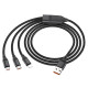 Кабель Hoco U104 Ultra charging 3-в-1 USB-A – Lightning/Micro-USB/Type-C (1.2 м · 66W · 6A) (Black)