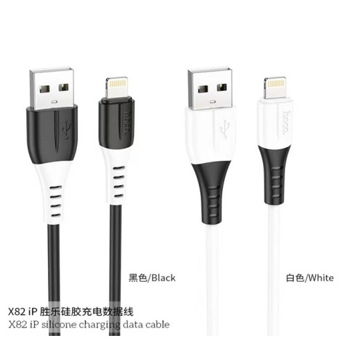 Кабель Hoco X82 Silicone USB-A – Lightning (1 м · 12W · 2.4A) (Black)