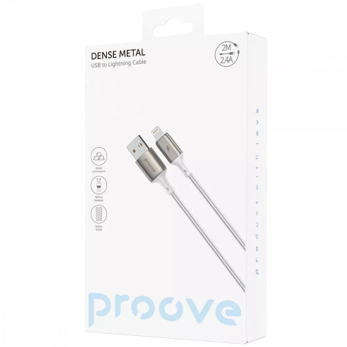 Кабель Proove Dense Metal USB-A – Lightning (2 м · 12W · 2.4A) (Black)