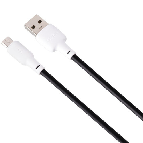 Кабель Gelius Full Silicon USB-A to MicroUSB 18W 1.2м (GP-UCN001M) black white