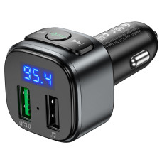 FM-модулятор Hoco E67 2xUSB-A (18W · 3A) (Black)