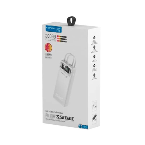 Повербанк Konfulon A39Q 22.5W (20000 mAh) (White)